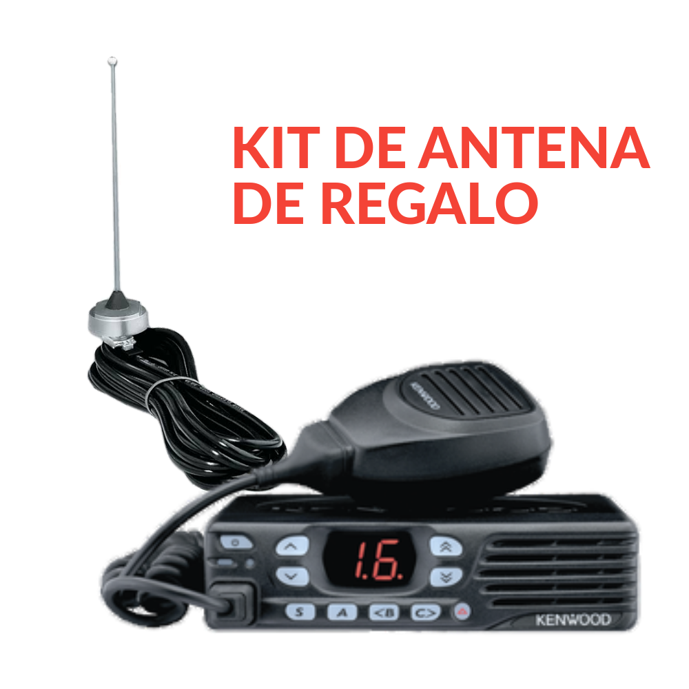 TK8302HK Radio Móvil Analógico, 45 W, UHF, 16 canales + Kit de Antena